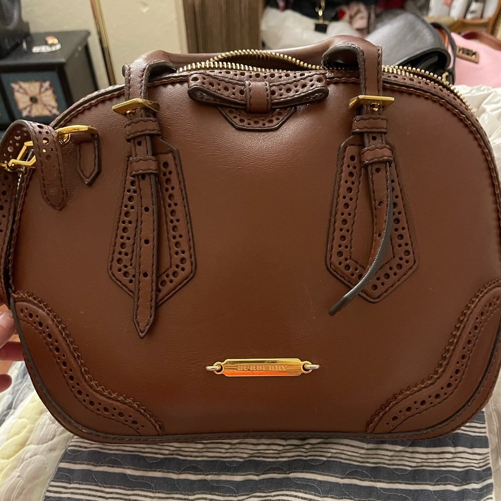 Burberry Brown Leather Crossbody Bag